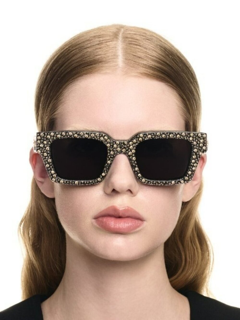 Off-White VIRGIL Women Sunglasses Black Gold Square OERI126 7607 NEW AUTHENTIC
